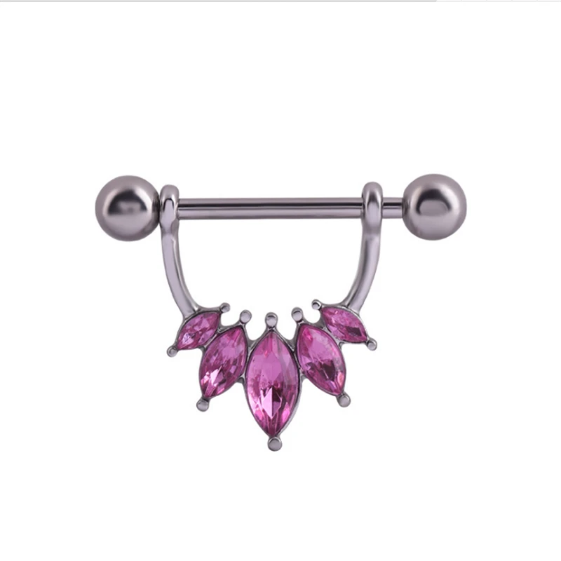 2PCS New Fashion Style Dangle Nipple Rings Piercing Flowers Crystal Sexy Women Jewelry Creative Body Gift | Украшения и