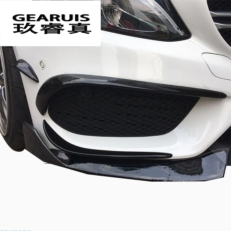 

Car styling fog lamp grille slats auto Black fog lights cover Sticker decoration Trim for Mercedes Benz C Class W205 Accessories