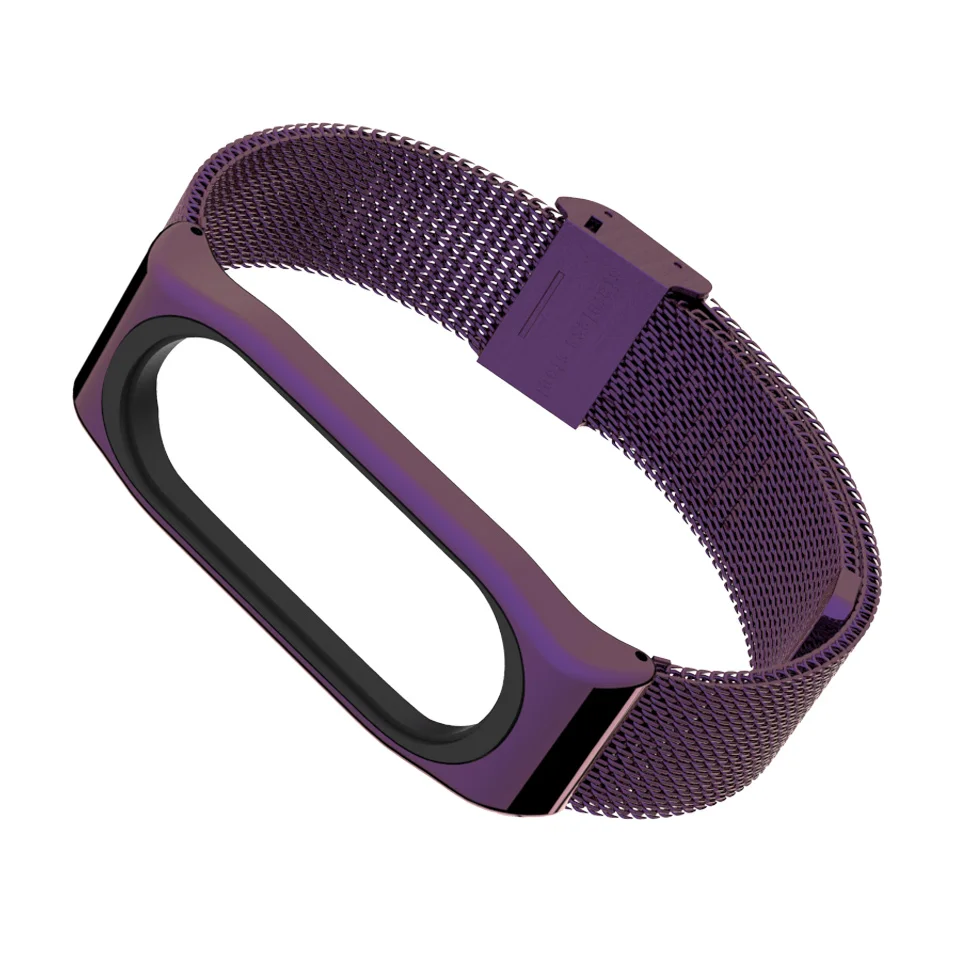 Purple Mi jobs mi Band 4 металлический ремешок на запястье для Xiaomi mi Band 4 Watch Band умный браслет из нержавеющей стали браслет mi band 4 аксессуары - Цвет: Purple