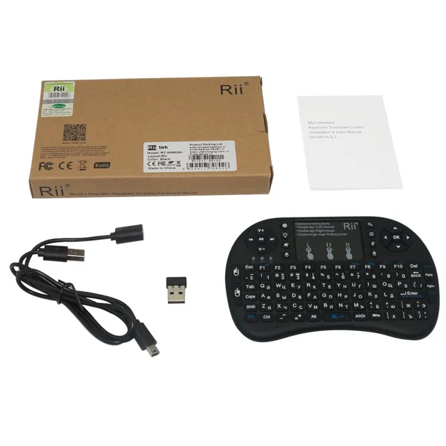 Rii i8+ Backlight Russian Mini Wireless Keyboard With Touchpad for Android TV Box PC Windows 4