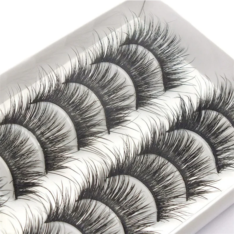 10 Pairs Handmade Cotton Stalk Water Mink False Eyelashes Cross Messy Dense Natural Eye Lashes Stage Makeup Eyelashes|Накладные