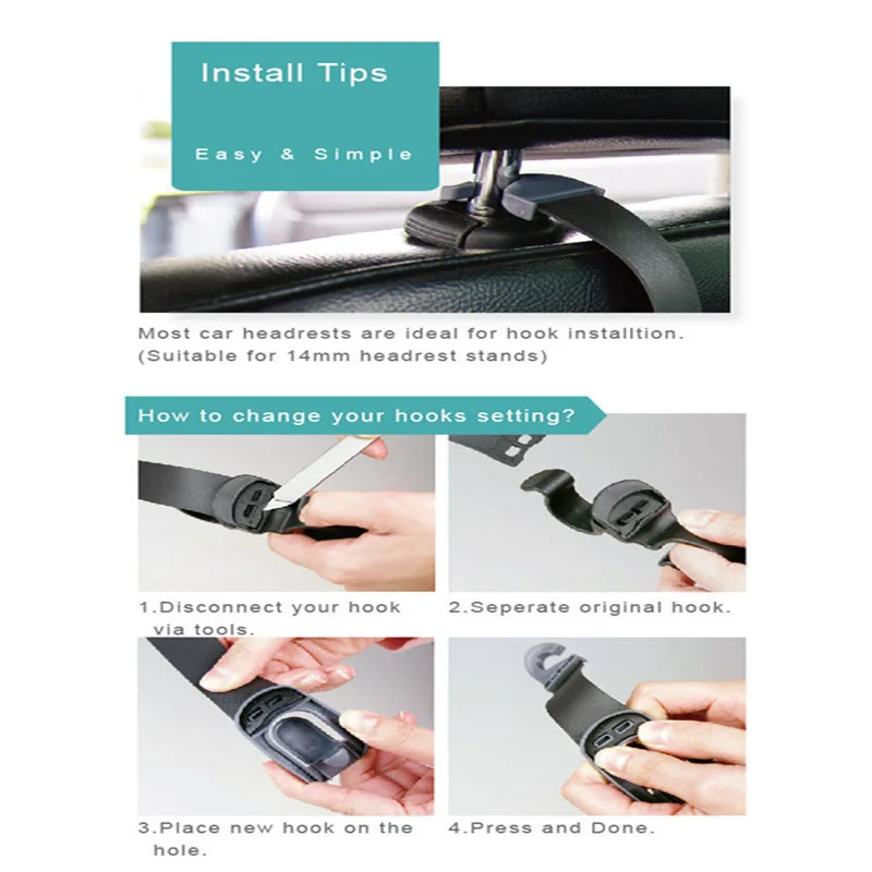 

Hypersonic Universal Multi-function 4 In 1 Plastic Double Umbrella Hook Umbrella Hanger Mount Holder RV SUV MPV Car Accessories