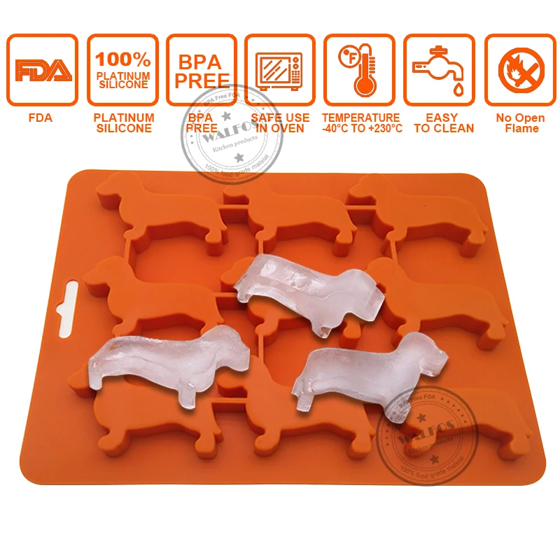 WALFOS креативный силиконовый Такса в форме щенка ледяной куб шоколадное печенье