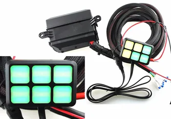 DC 12V 6 gang on-off LED Control switch panel with Wiring Kit universal for car boat truck SUV and RV trailer