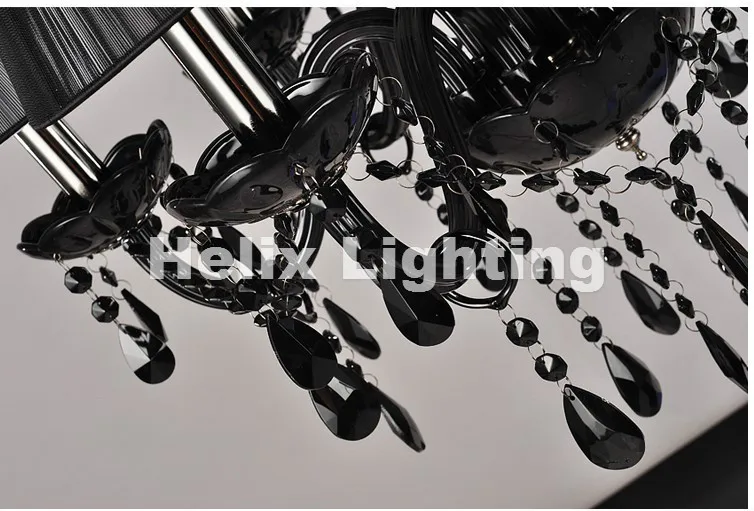 Хрустальная люстра в Европейском стиле Современная черная лампа виде свечи для