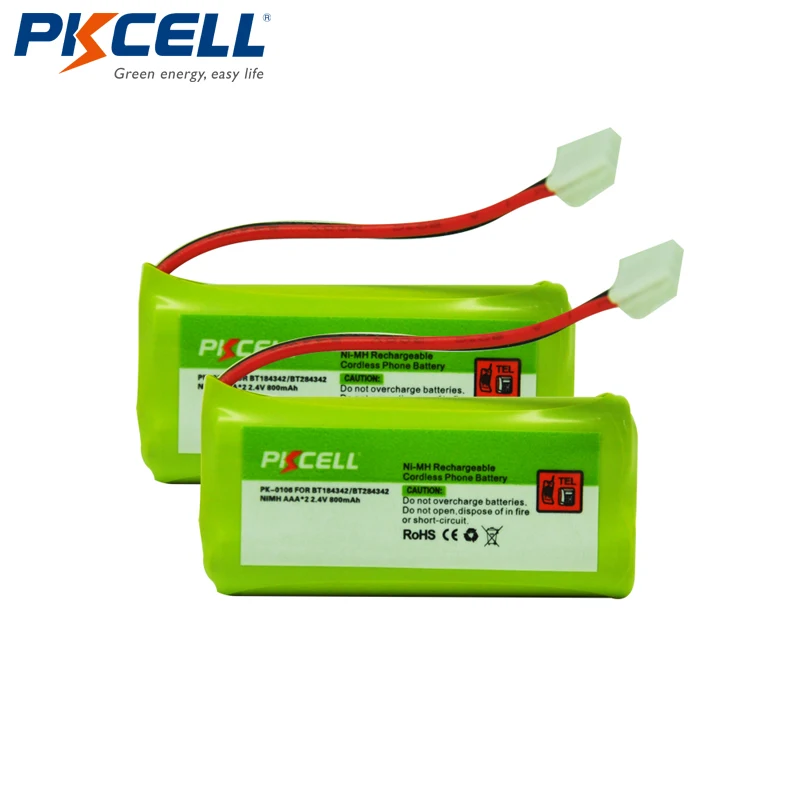 Аккумуляторная батарея PKCELL для домашнего телефона 2 шт. Vtech BT184342 BT284342 BT8300 6041 6042 4 V