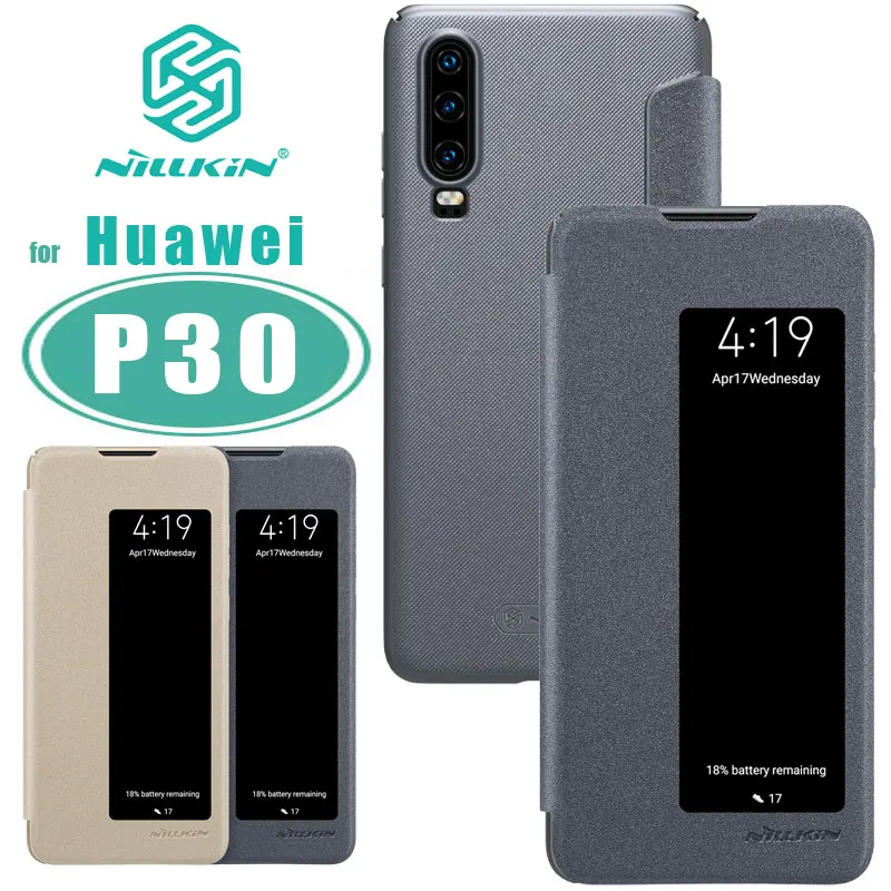 Чехол P30 для Huawei NILLKIN роскошный кожаный чехол книжка с откидной крышкой умный