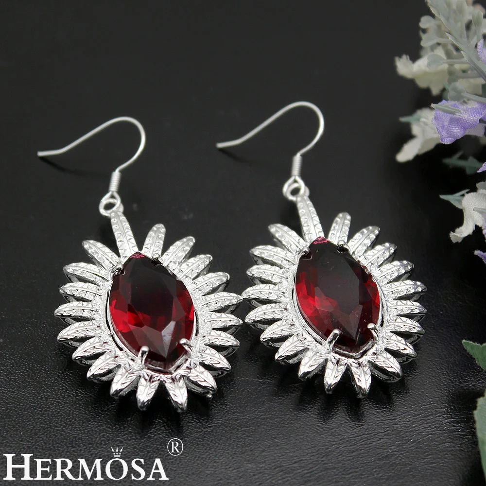 Hermosa Cherry Topazz Sweetie Eye Shape серебряные серьги подвеска ожерелье для женщин NY817 модный
