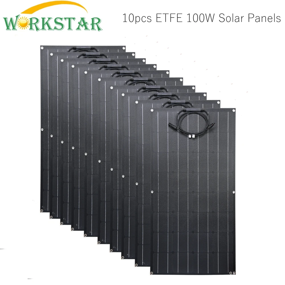 WORKSTAR 100 Вт Гибкая солнечная панель 10 x Зарядное устройство ETFE для солнечного