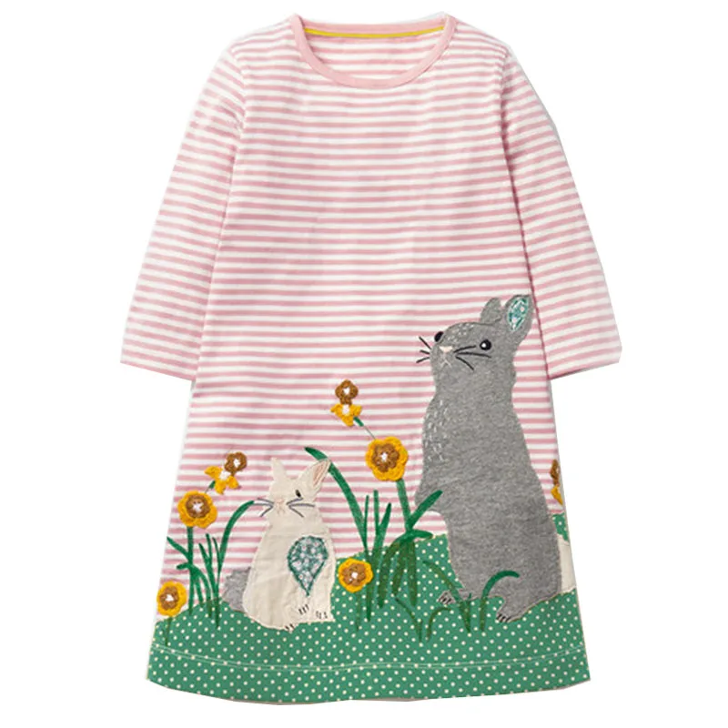 Toomine Kids Dresses For Girls Long Sleeve Toddler Girl Winter 2017 Fashion Cute Baby Dress Striped Colorful | Детская одежда и