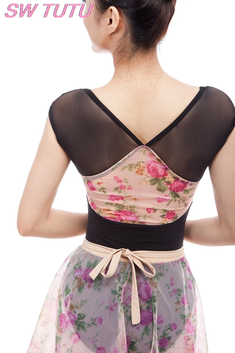 free shipping short sleeve lace flowers ballet leotards for adult dance costumes dancewear costume sale CS0309 | Тематическая