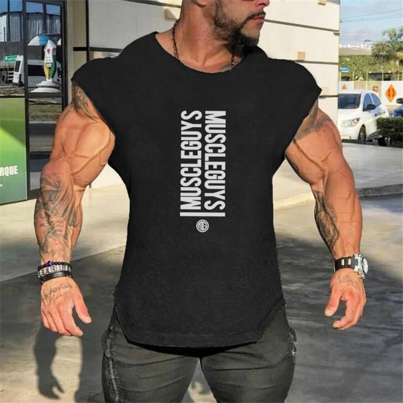 Muscleguys брендовая Бодибилдинг Рубашка без рукавов Одежда для тренажерных залов