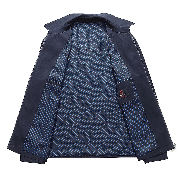 

1860 New Men's Spring Clothing Middle-aged Business and Casual Zipper Overcoat Male Autumn Jacket Coat