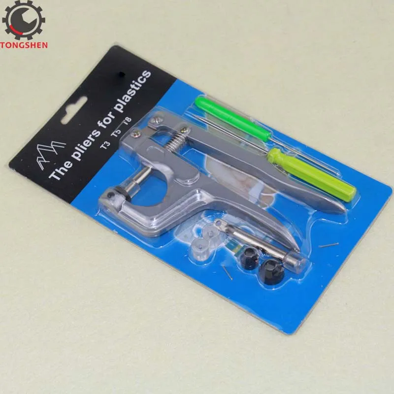 Metal Press Pliers Plastic Snaps Hand-held Pliers Tool Installs T3 T5 T8 Kam No-Sew Button Snap Fastener Press Attacher Punch
