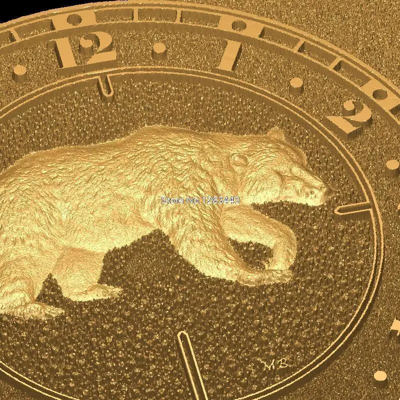 CNC 3d рельеф модель STL для станка с ЧПУ настенные часы медведь|model stl|3d reliefcnc relief models |