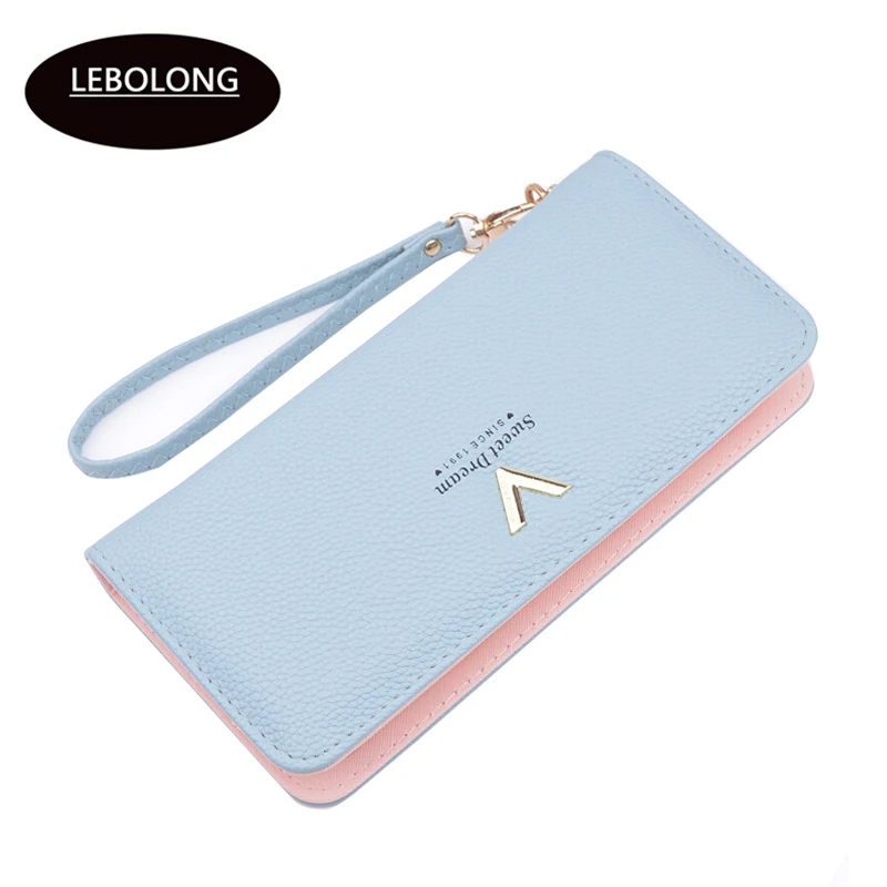 Lebolong Wallet Women Fashion Casual Top Quality Small Leather Purse Female Money Bag Zipper Coin Pocket Brand Hot | Багаж и сумки