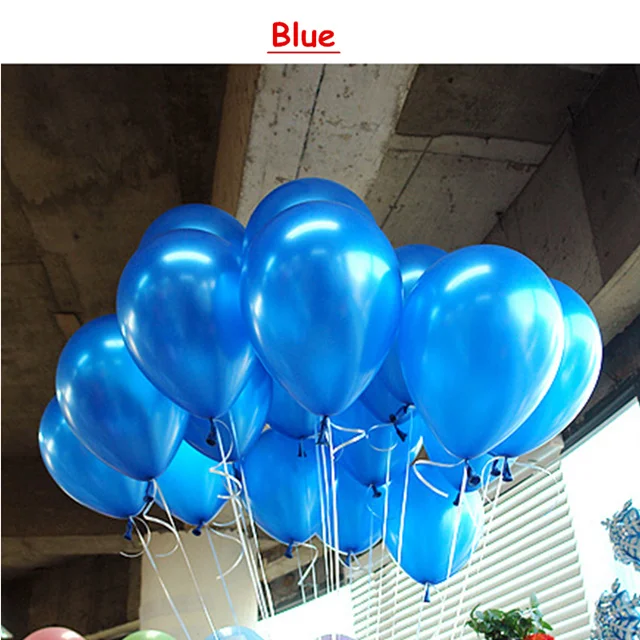 Blue 10 шт. на день рождения воздушные шары 10 дюймов 1,5g латекса воздушный шар с гелием утолщение жемчужные вечерние шар вечерние бальные детские игрушки шарики для свадьбы - Цвет: Blue