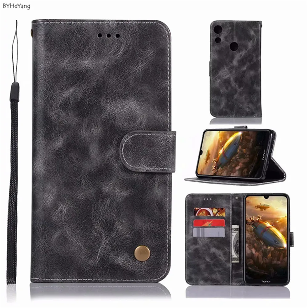 Для Huawei Y6 2019 чехол с откидной крышкой Funda Y7 Pro кожаный чехол-кошелек для Honor 10 lite P30
