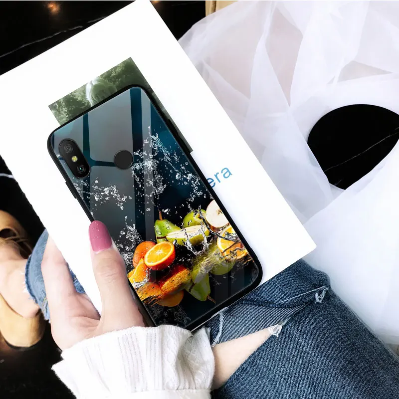 Чехол для Xiaomi mi A2 Lite с милым рисунком Жесткий из закаленного стекла чехлы чехол