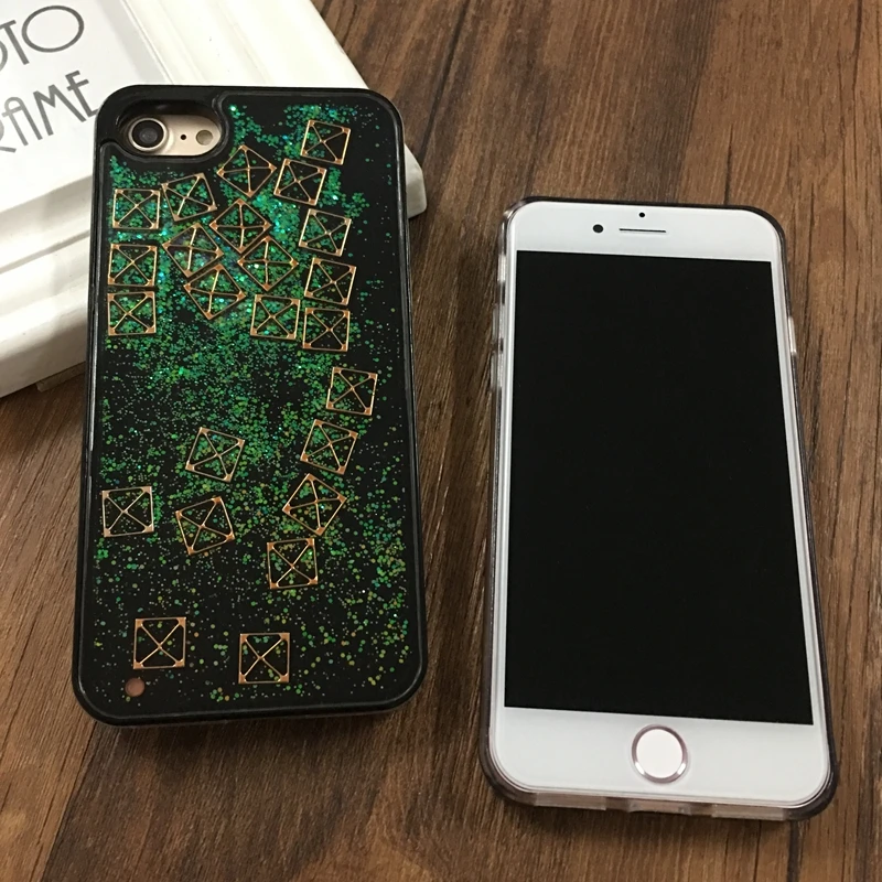 Kerzzil Glitter Flowing Liquid Tetris Hard Case For iPhone7 Phone Cover iPhone 6 6S Plus 7plus Stars Shining Back Capa |