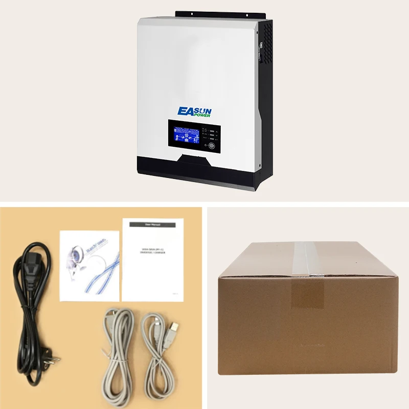 Источник питания Easun PWM солнечный инвертор 2400 Вт 24 В 220 В 50А PWM Чистая синусоида Инвертор 3 кВА 50 Гц решетки инвертор 25А зарядное устройство