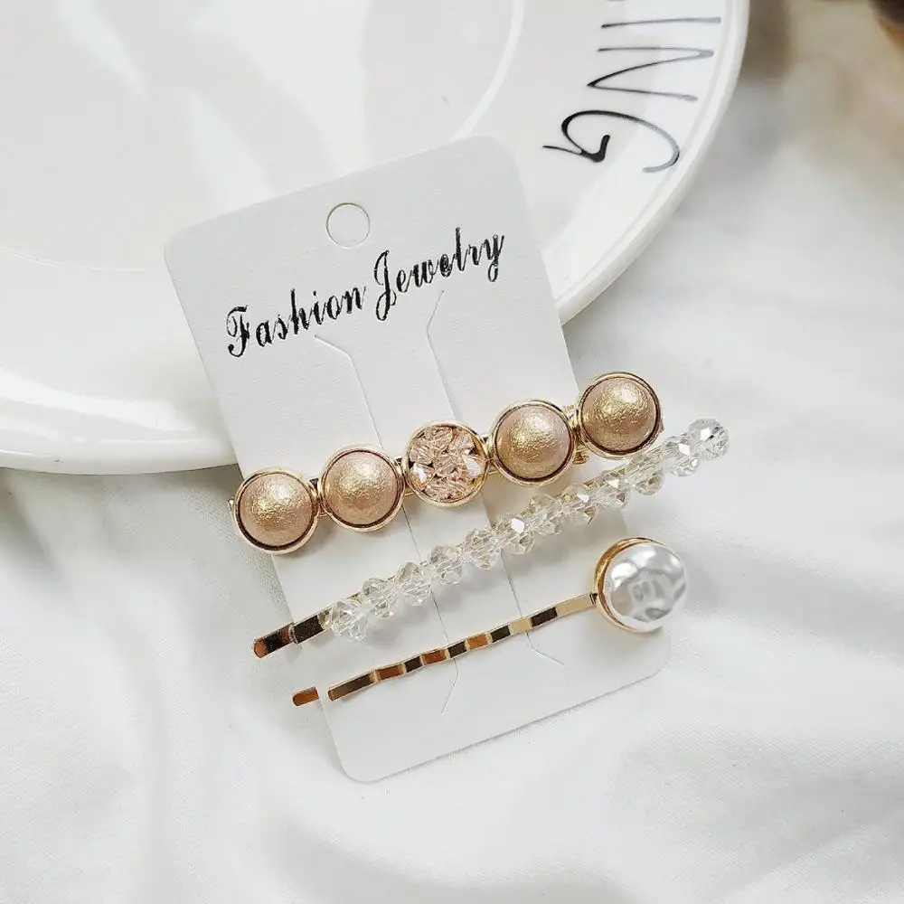 Модные нестандартные жемчужные заколки для волос 3 шт./компл. женские простые