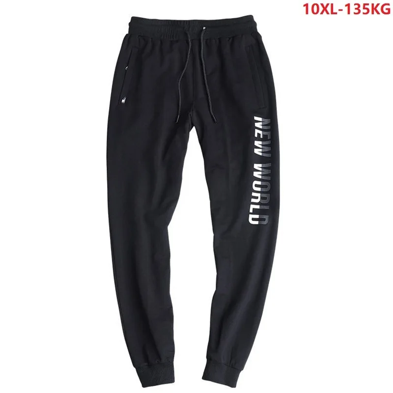 

Mens sports pants sweatPants elasticity sportswear big size 8XL 9XL 10XL pencil pants fashion print letter loose pants black 48