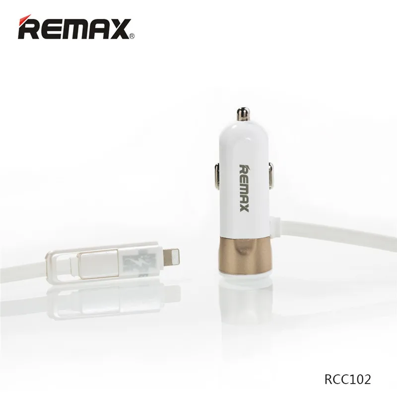 Автомобильное зарядное устройство remax 3.4A USB с кабелем 2в1 Быстрая зарядка для