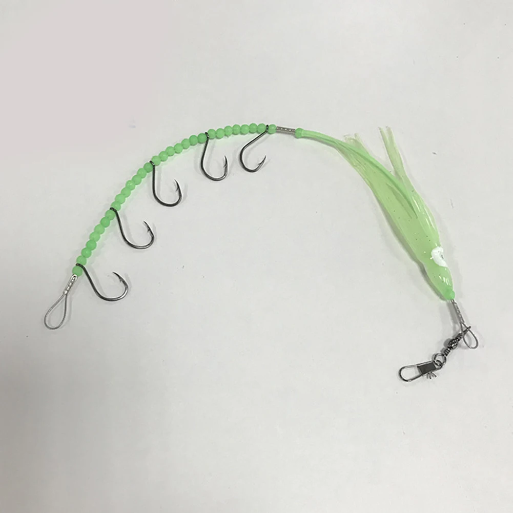 Мягкий 5 крючков приманка кальмар светящийся прочный тропический ночник крючок