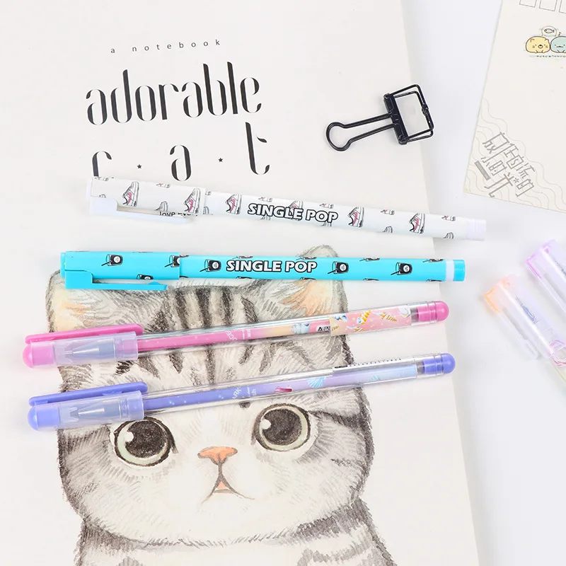 50 шт./лот, гелевые ручки Kawaii, 10 цветов, чернила, шариковая ручка, шариковая ручка, 0,38 мм, канцелярские принадлежности, офисные, школьные принадлежности, Lapices Escolar ZXB40