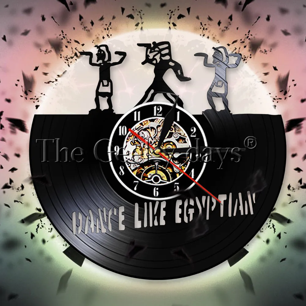 Dance Like Egyptian Vintage 3D Wall Clock Funny Egypt Vinyl Record Watches Decor Creative Handmade Gifts | Дом и сад