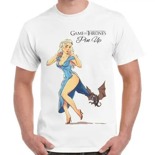 Игра престолов Pin Up Khaleesi Дракон классная забавная футболка в стиле ретро