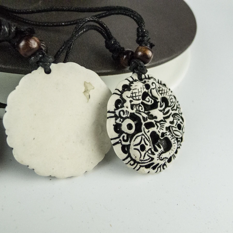 Long Men's Gift pendant Bone Art Imitation Yak Material Necklace Pendant Vintage Necklaces #GZ230 | Украшения и аксессуары