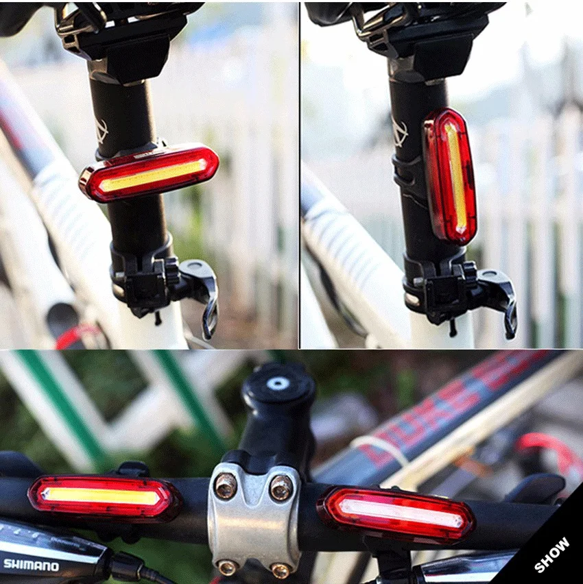 Задний Фонарь велосипедный с зарядкой от USB лазерный предупреждающий фонарь для