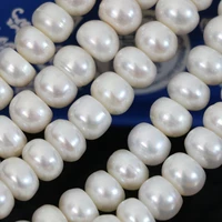 natural freshwater cultured white pearl fashion abacus beads button 9 10mm charms fine classical jewelry making 15inch b1389