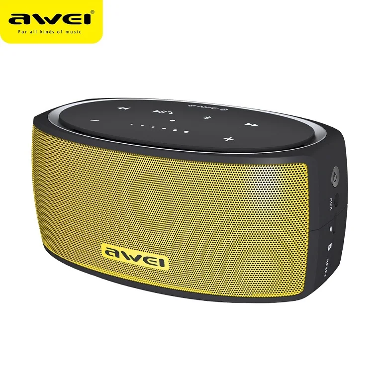 Awei Y210 NFC мини портативный bluetooth динамик Настольный беспроводной динамик с TF AUX usb подключение двух устройств 2200 мАч 6 Вт - Цвет: yellow
