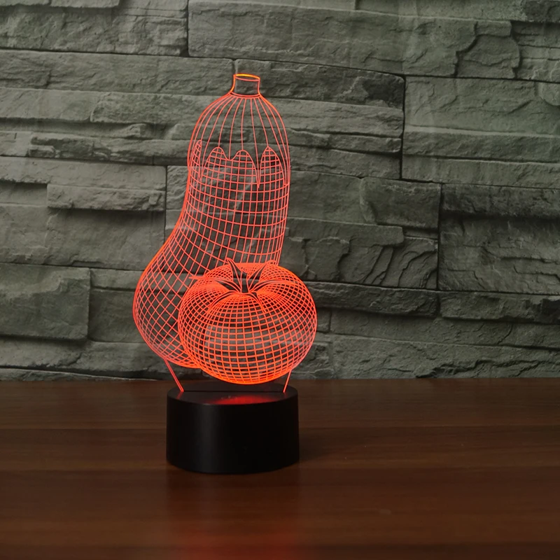 Овощи LED 3D лампа баклажаны томаты форма RGB ночник красочный настольный светильник