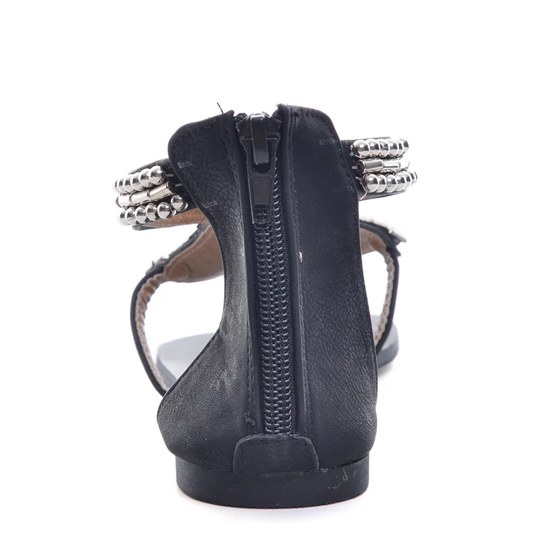 Сандалии-гладиаторы на платформе летние богемные Вьетнамки 2019 Обувь с бусинами