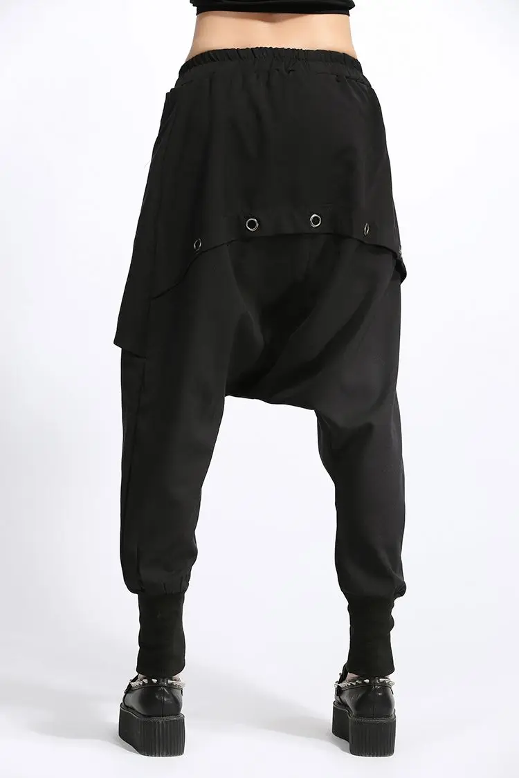 Женские Мешковатые брюки в стиле хип-хоп Осенние лоскутные шаровары однотонные