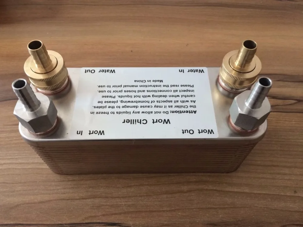 Homebrew 30 пластин теплообменник из нержавеющей стали сусла Чиллер с 4 шлангов|stainless