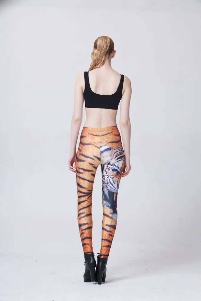 Горячие женские леггинсы с принтом Тигра для фитнеса 3D Цифровые Брюки 2017 новое