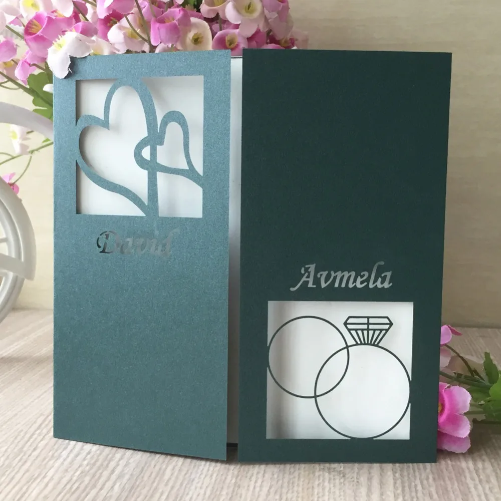 100 шт./лот лазер вырез сделай сам буква Свадебное приглашение открытка День