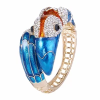 tuliper animal bangles blue toucan toco bird bracelet for women jewelry enamel wristband gold party gift femme bijoux pulseira