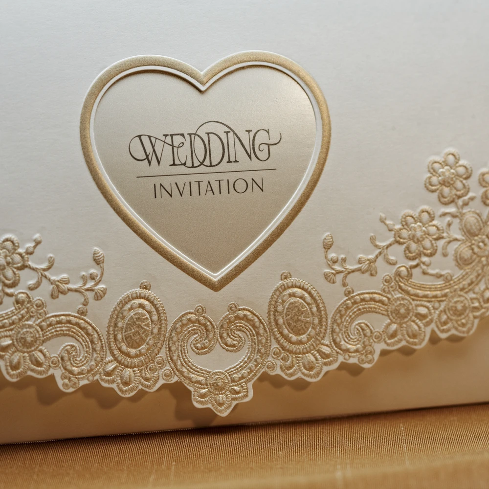 Hot Western-style Love Heart And Flower Wedding Invitation Card Printable &amp Customizable 100pcs/lot | Дом и сад