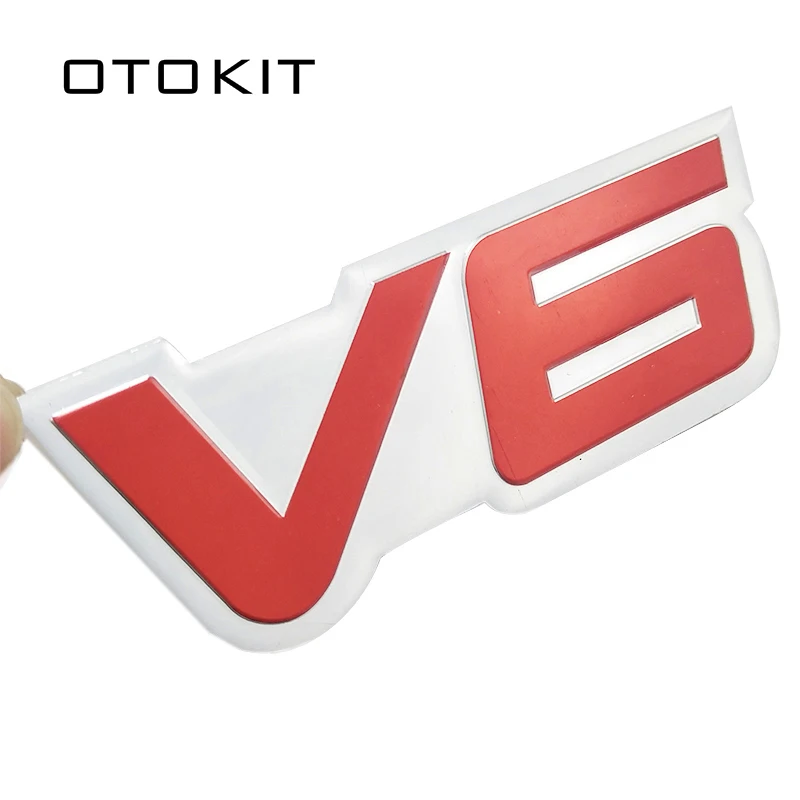 3D наклейка на автомобиль из алюминиевого сплава V6 логотип двигатель