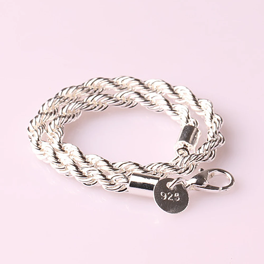 Fashion 925 Silver Jewelry 4MM New Women Bracelet Fits Charm Bracelets for | Украшения и аксессуары