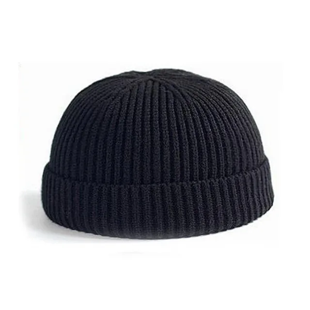 Зимние теплые трикотажные однотонные повседневное Короткие Стиль хип хоп Hat