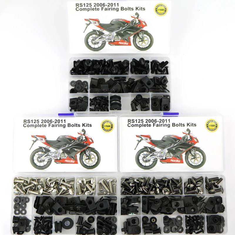 

Fit For Aprilia RS125 2006 2007 2008 2009 2010 2011 Complete Full Fairing Bolts Kit Motorcycle Full Fairing Clips Screws Steel