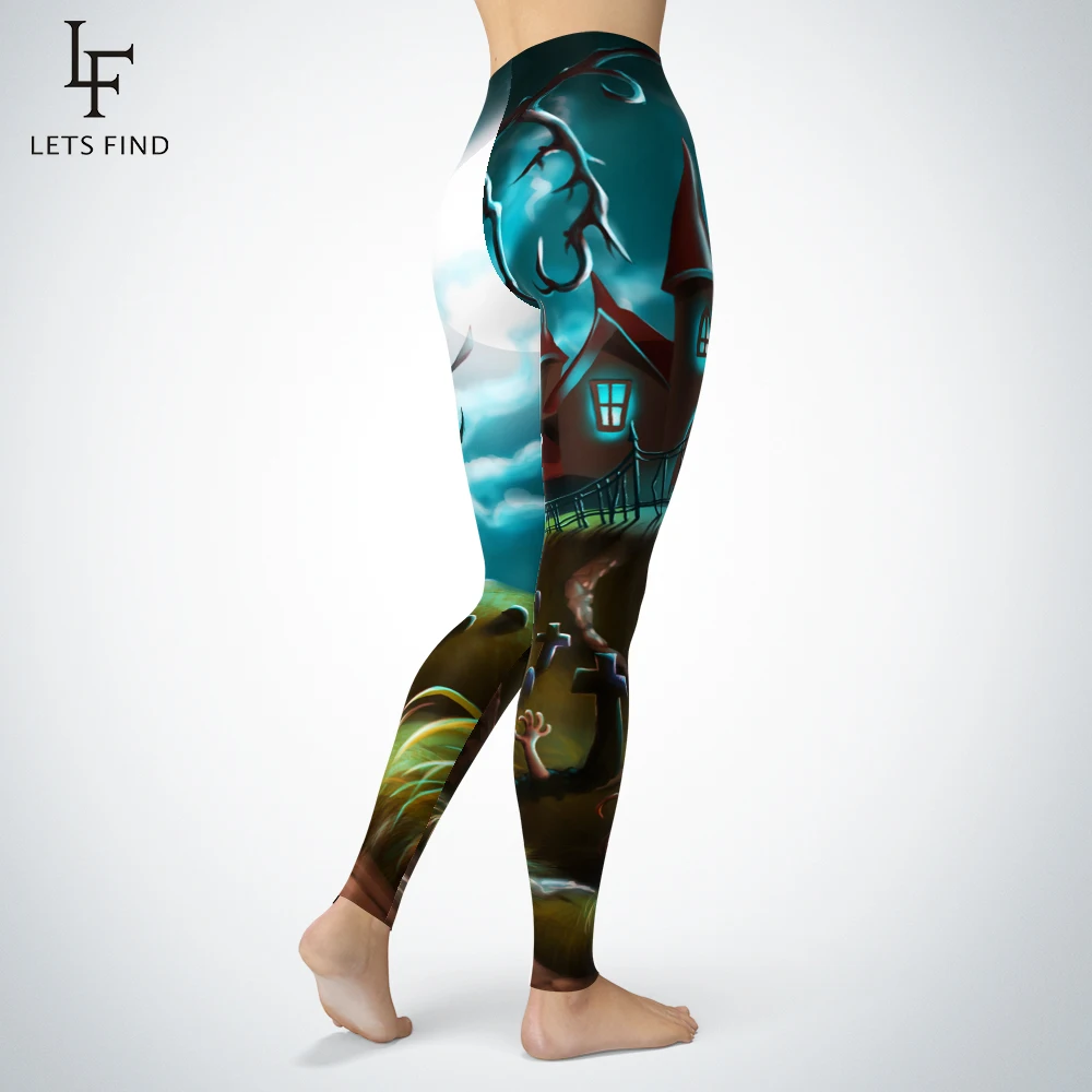 Женские леггинсы для фитнеса эластичные с 3D-принтом Кошмар перед Рождеством