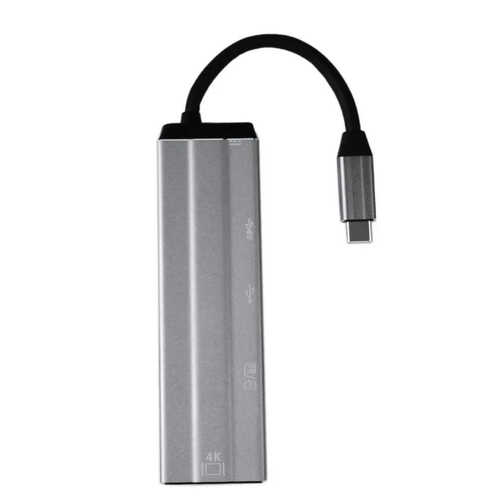 6 в 1 4K HD USB-C концентратор видео аудио кабель адаптер Тип C к HDMI usb 3,0/usb 2,0 с SD/TF кард-ридер Тип C USB концентраторы
